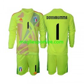 Completo Calcio Italia Donnarumma 1 Portiere Bambino Divisa Prima Euro 2024 ML
